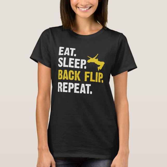 Camiseta Eat Sleep Backflip Repeat  Acrobatic Gymnastics Co (Anverso)