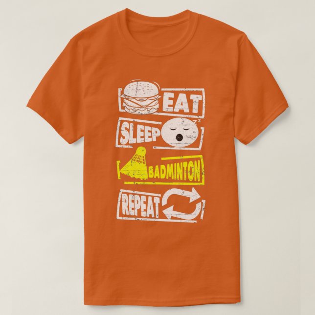 Camiseta eat sleep badminton repeat funny badminton lover g (Diseño del anverso)