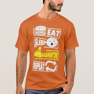 Camiseta eat sleep badminton repeat funny badminton lover g