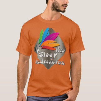 Camiseta Eat Sleep Badminton Slogan colorido T