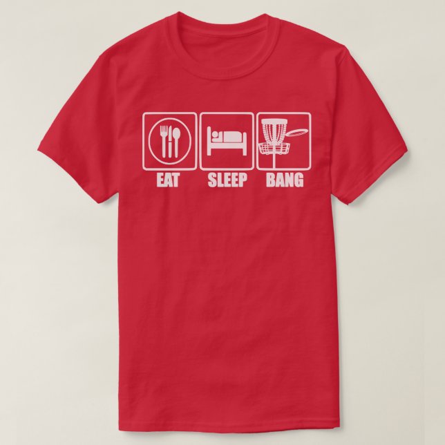 Camiseta Eat Sleep Bang Chains Disk Golf (Diseño del anverso)