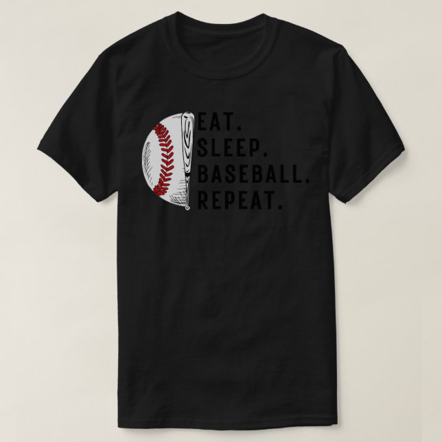 Camiseta Eat sleep baseball repeat (Diseño del anverso)