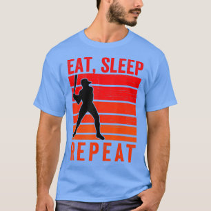 Camiseta Eat Sleep Baseball Repeat Funny Baseball Player Fa