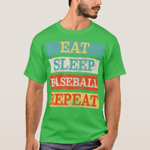 Camiseta Eat Sleep Baseball Repeat Player Funny Retro Vinta