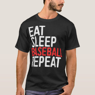 Camiseta Eat Sleep Baseball Repeat Sport Game Gift