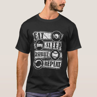 Camiseta Eat Sleep Baseball Repetir problemas