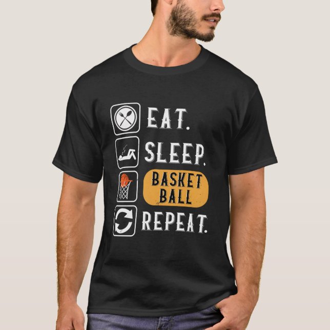 Camiseta Eat Sleep Basketball Repeat Basketball (Anverso)