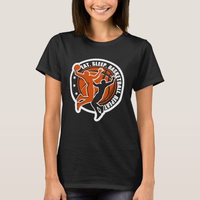 Camiseta Eat Sleep Basketball Repeat Basketball Fan (Anverso)