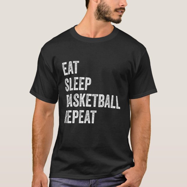Camiseta Eat Sleep Basketball Repeat Basketball Player Funn (Anverso)