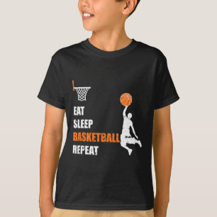 Camiseta Eat Sleep Basketball Repetir a los niños de balonc