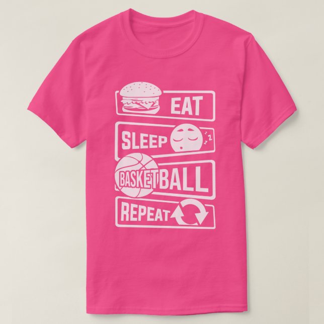 Camiseta Eat Sleep Basketball Repetir Ball Ball Sports (2) (Diseño del anverso)