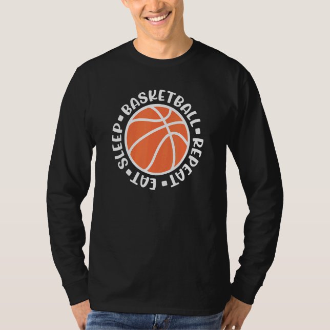 Camiseta Eat Sleep Basketball Repetir Chicas de niños Balon (Anverso)