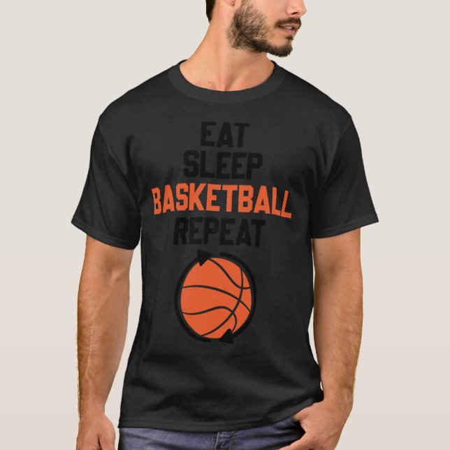 Camiseta Eat Sleep Basketball Repetir el novio del hincha d (Anverso)