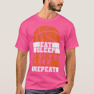 Camiseta Eat Sleep Basketball Repetir niños niños Graciosos