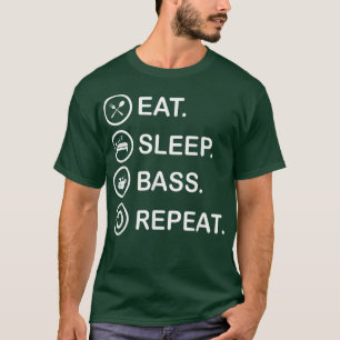 Camiseta Eat Sleep Bass Repetir Funny Bass Guitar 666