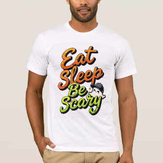 Camiseta Eat Sleep Be Scary T-Shirt, Cute Ghost Halloween T