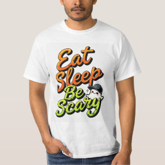 Camiseta Eat Sleep Be Scary T-Shirt, Cute Ghost Halloween T