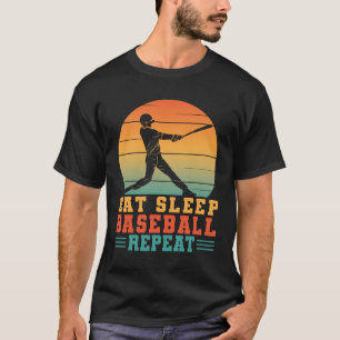 Camiseta Eat Sleep Béisbol Repetir al jugador de béisbol