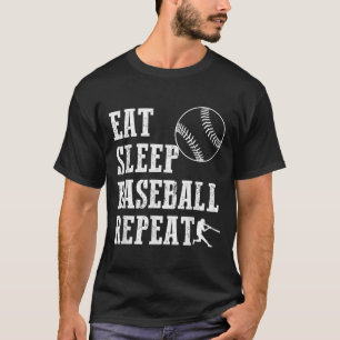 Camiseta Eat Sleep Béisbol Repetir Batter Life Srts Hustle