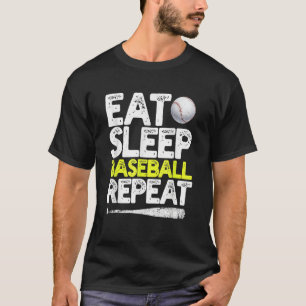 Camiseta Eat Sleep Béisbol Repetir el béisbol Catcher Pitch
