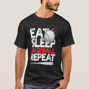 Camiseta Eat Sleep Béisbol Repetir el béisbol Catcher Pitch