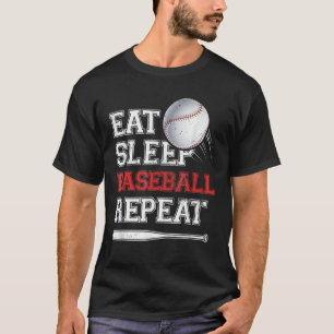 Camiseta Eat Sleep Béisbol Repetir el béisbol Catcher Pitch