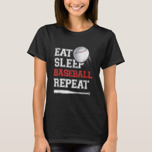 Camiseta Eat Sleep Béisbol Repetir el béisbol Catcher Pitch