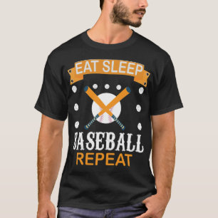 Camiseta Eat Sleep Béisbol Repetir El Béisbol Los amantes