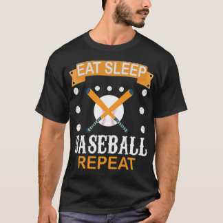 Camiseta Eat Sleep Béisbol Repetir El Béisbol Los amantes d