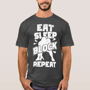 Camiseta Eat Sleep Block Repeat Offensive Lineman Gift 
