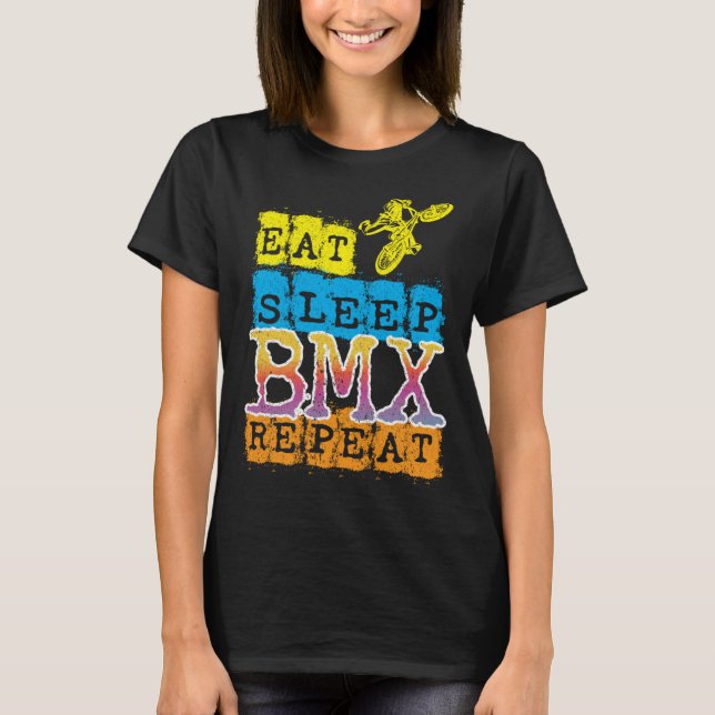 Camiseta Eat Sleep BMX Repeat I Downhill I Children s BMX (Anverso)