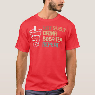 Camiseta Eat Sleep Boba Tea Repetir Té de burbuja 875