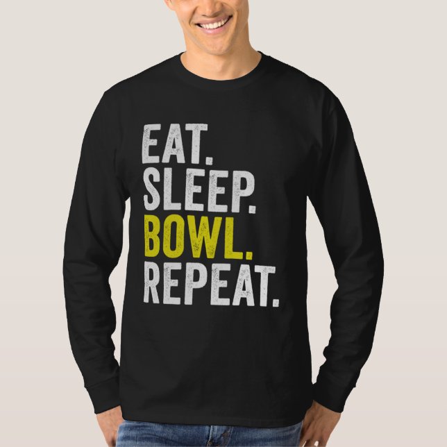 Camiseta Eat Sleep Bowl Repeat Cricket Bowling (Anverso)