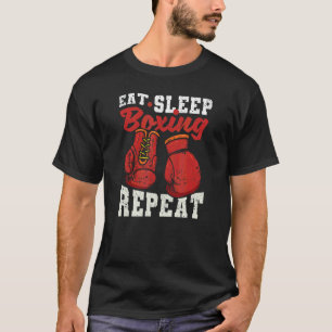 Camiseta Eat Sleep Boxing Repeat Boxer Player Boxers