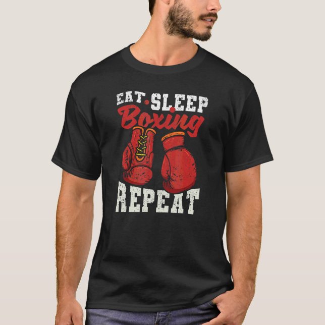 Camiseta Eat Sleep Boxing Repeat Boxer Player Boxers (Anverso)