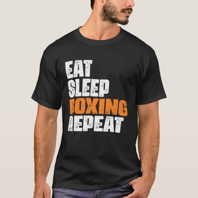 Camiseta Eat Sleep Boxing Repeat boxing enthusiast (Anverso)