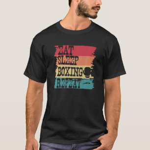 Camiseta Eat Sleep Boxing Repetir Combate Gimnasio Deportes