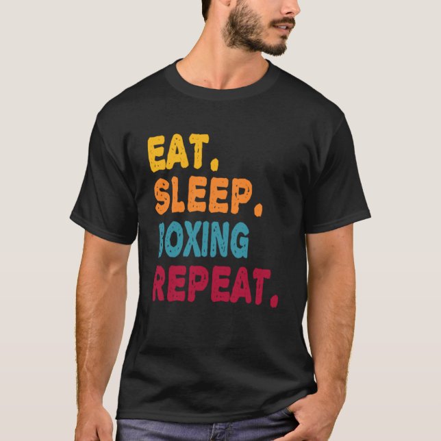 Camiseta Eat Sleep Boxing Repetir niños Hombres Mujeres Dep (Anverso)