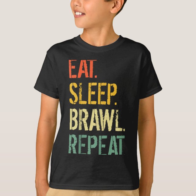 Camiseta Eat Sleep Brawl Repeat Stars Funny Video Gamer Gam (Anverso)