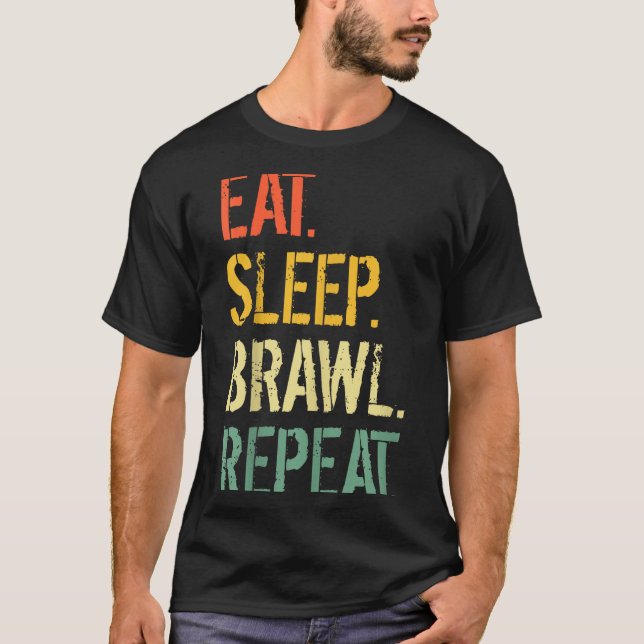 Camiseta Eat Sleep Brawl Repeat Stars Funny Video Gamer Gam (Anverso)