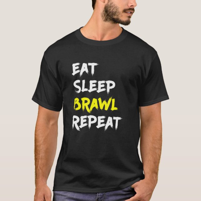 Camiseta Eat Sleep Brawl Repetir juego de jugador estrella  (Anverso)