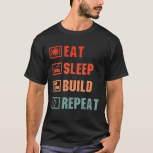 Camiseta Eat Sleep Build repetición Master Builder Funny Bu