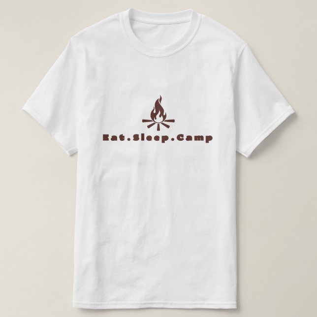 Camiseta Eat Sleep Camp (Diseño del anverso)