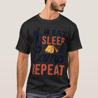 Camiseta Eat Sleep Camp Repeat Essen Schlafen Campen friend