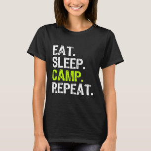Camiseta Eat Sleep Camp Repetir Guay Camping Camper Funny