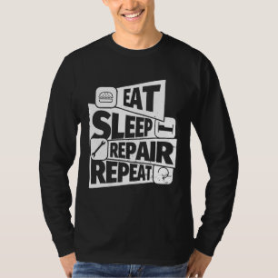 Camiseta Eat Sleep Car Mechanic Reparación Mecánico de repe