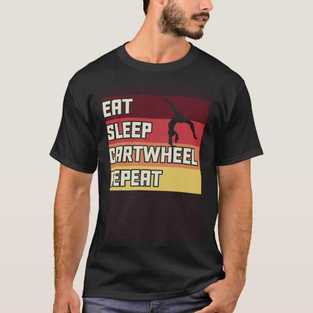 Camiseta Eat Sleep Cartwheel Repeat  1 (Anverso)