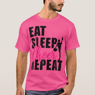 Camiseta Eat Sleep Cheer Repeat Cheerleading Cheerleader Gy