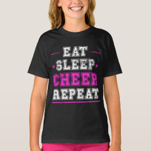 Camiseta Eat Sleep Cheerader Repetido