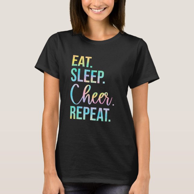 Camiseta Eat Sleep Cheerership Repetir Cheerading Ch (Anverso)